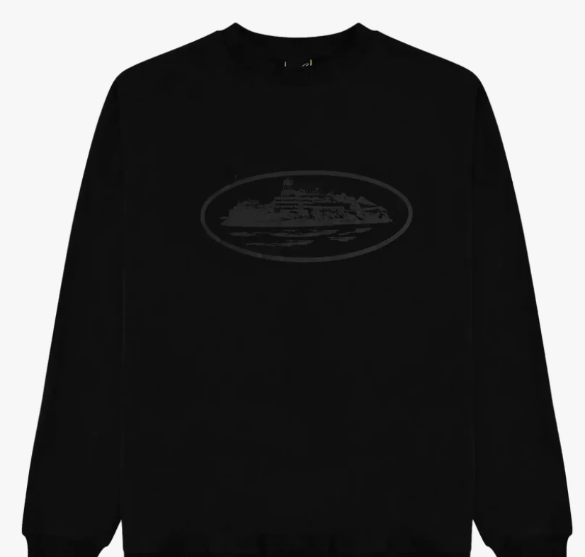 Corteiz OG Alcatraz Crewneck Triple Black
