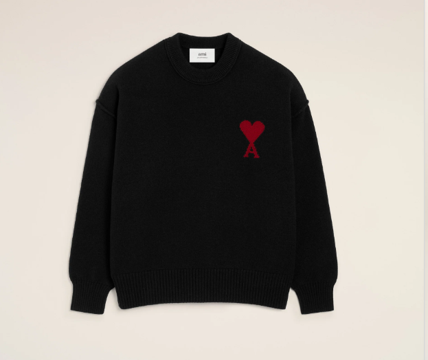 Ami De Coeur Crewneck Sweater - Black and Red