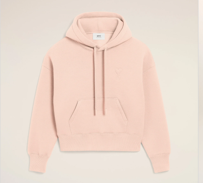 Ami Paris Small Red Ami De Coeur Hoodie - Pink