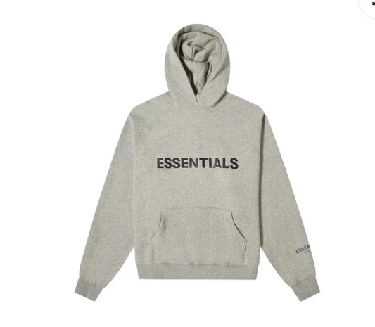 FEAR OF GOD ESSENTIALS PULLOVER HOODIE APPLIQUE LOGO - HEATHER OATMEAL