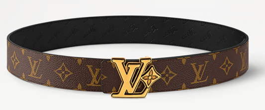 Louis Vuitton Cinto Flower 40mm Castanho e Dourado