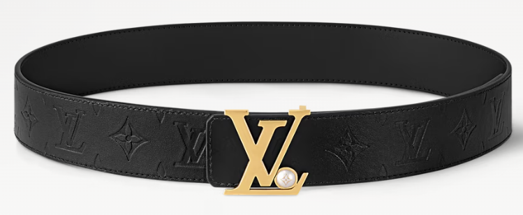 Louis Vuitton Cinto Pearls 40mm Preto e Dourado