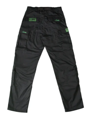 Corteiz Cargo Pants Black and Green