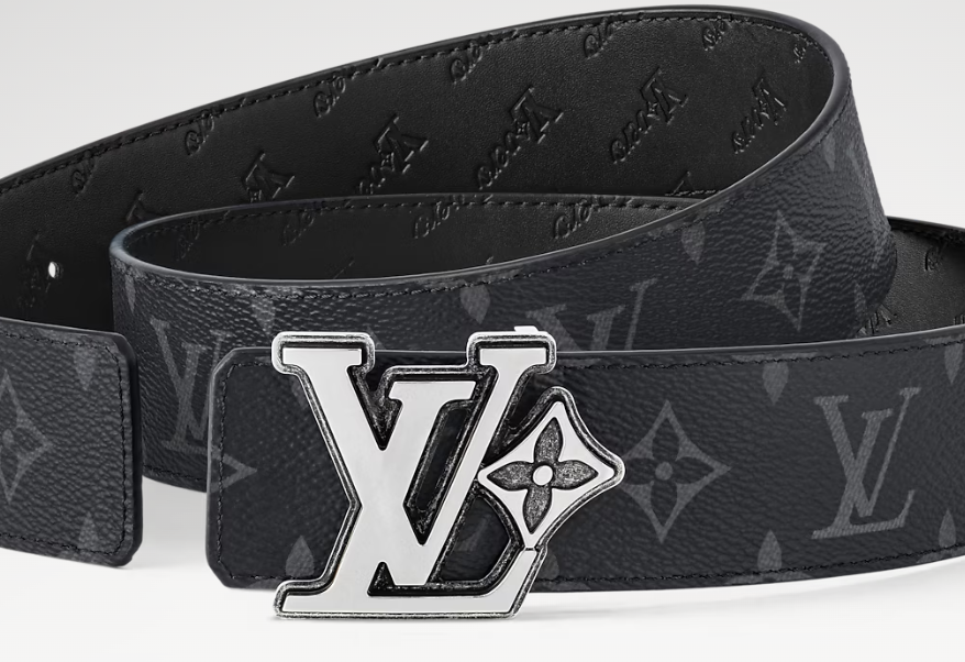 Louis Vuitton Cinto Flower 40mm Preto e Branco