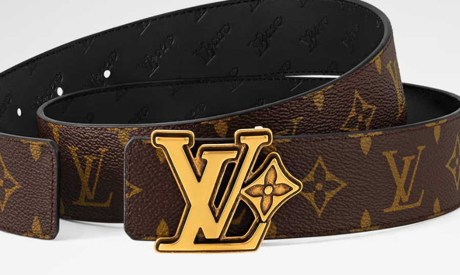 Louis Vuitton Cinto Flower 40mm Castanho e Dourado