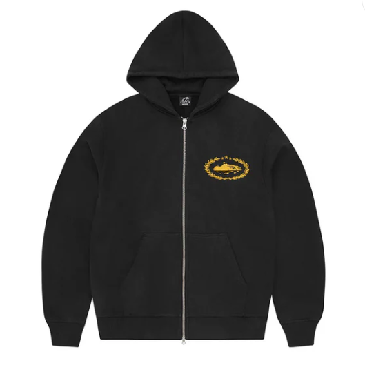 Corteiz Royale Zip Up Black and Yellow