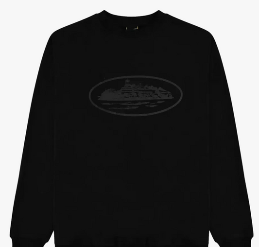 Corteiz OG Alcatraz Crewneck Triple Black