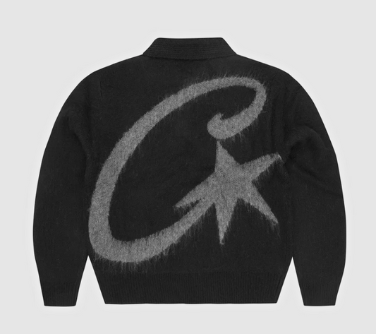 Corteiz C Star Mohair Knit Sweater Black and Grey