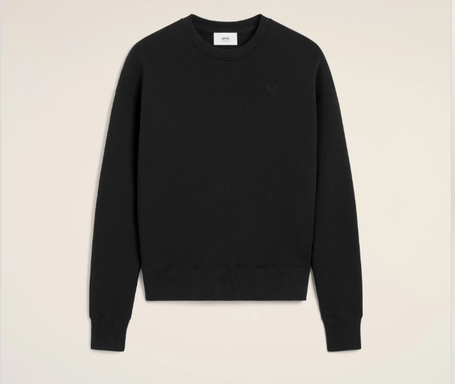 Ami Paris Small Red Ami De Coeur Crewneck - Triple Black