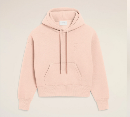Ami Paris Small Red Ami De Coeur Hoodie - Pink