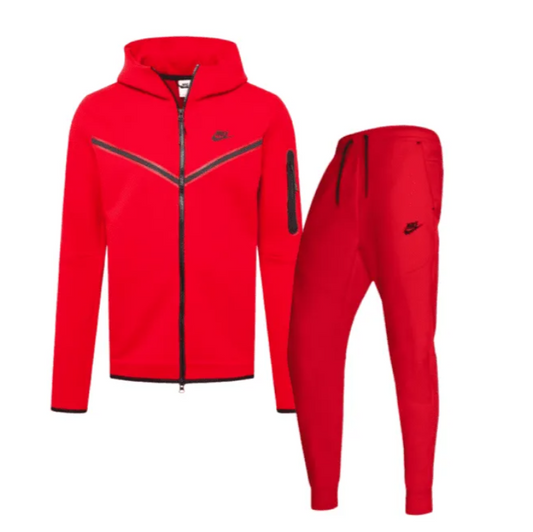 Nike Tech Fleece Tracksuit Veremelho