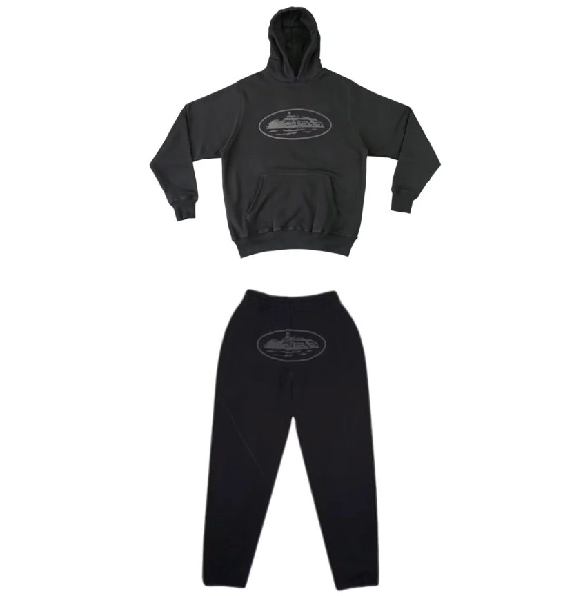 Corteiz Tracksuit Triple Black